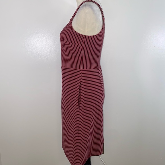 LOFT stripe sleeveless mini dress size 2 pink/black - Picture 4 of 13